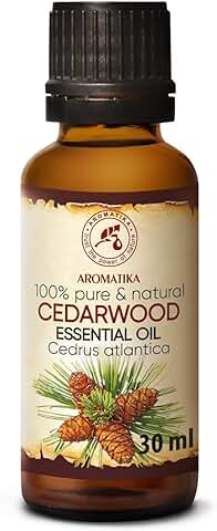 Aceite Esencial Cedro 30ml - Cedrus Atlantica - Marruecos - Aceite Cedro para Aromaterapia - Relajación - Difusor Fragante - Lámpara de Aroma - Cedarwood Essential Oil  