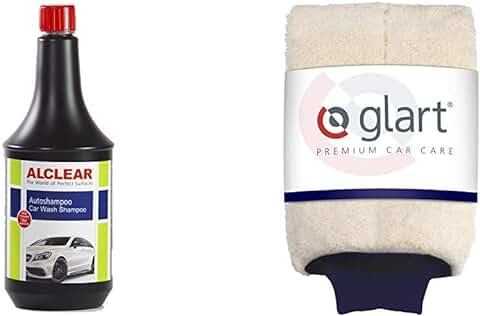 ALCLEAR Jabón para Coches Concentrado + Glart 44WH Guante de Microfibra para Lavar el Coche con Jabón  