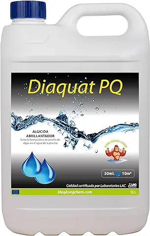 Algicida Polivalente Piscinas DIAQUAT PQ 5 L - Efecto CLARIFICANTE - Antialgas Potente - Incompatible con Liner  