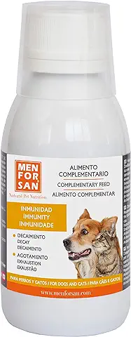 Alimento Complementario Líquido para Perros y Gatos con Problemas de Inmunidad |Con Ingredientes Naturales | Fortalece el Sistema Inmune de las Mascotas| Con Ginseng, Avena, Granada y Te Verde 120ml  