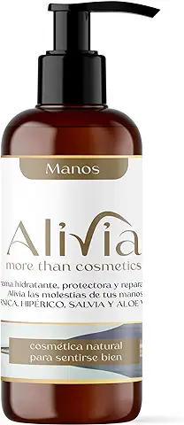 Alivia Cosmetics/Crema Hidratante de Manos 200 ml - Hidratante, Reparadora y Antiinflamatoria para Alivio del Dolor de Manos. Alivia, Cosmética Natural para Sentirse Bien.  