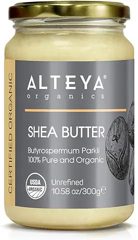Alteya Organics Manteca de Karité Orgánica y sin Refinar 300 g – Certificada por el USDA – Apta para todo tipo de piel – Cuerpo, Rostro, Labios y Cabello – Nutre, Protege e Hidrata  