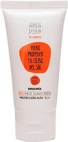 AMAPOLA BIO-COSMETICS - Crema Solar Facial Vegana SPF 50 - Alta Protección UVA/UVB - Hidratante y Nutritiva Ecológica Certificada, 50 ml  