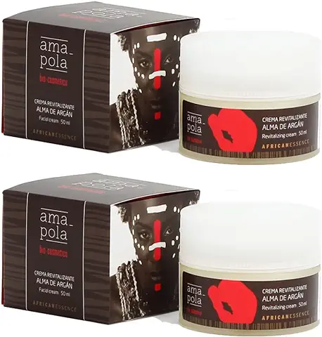 AMAPOLA BIOCOSMETICS Crema Facial Revitalizante con Aceite de Argán [Pack de 2] Hidratación y Nutrición Profunda para Pieles Maduras - Ingredientes Ecológicos, Naturales y Veganos  
