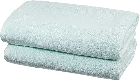 Amazon Basics - Juego de 2 Toallas de Secado Rápido, 140 x 70 cm, Azul Claro  