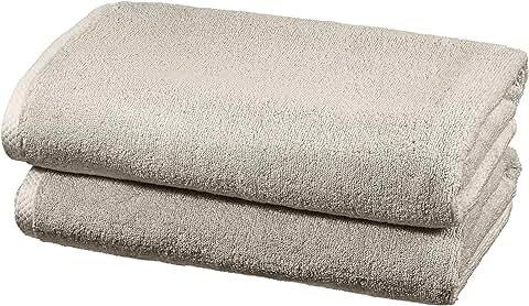 Amazon Basics - Juego de 2 Toallas de Secado Rápido, 140 x 70 cm, Gris  
