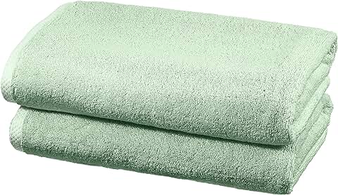 Amazon Basics - Juego de 2 Toallas de Secado Rápido, 140 x 70 cm, Verde  
