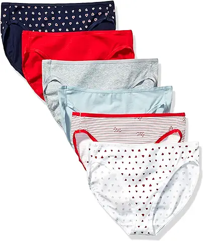 Amazon Essentials Ropa Interior de Algodón con Pernera Alta (Disponible en Tallas Grandes) Mujer, Paquetes Múltiples  