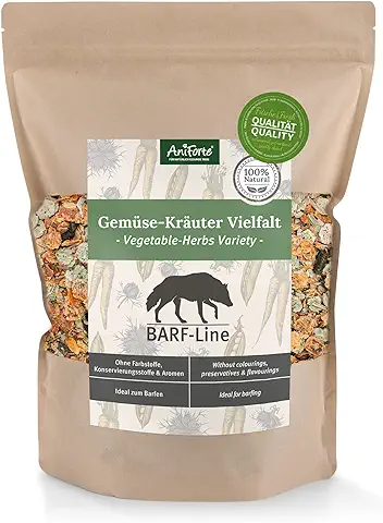 AniForte Variedad de Verduras y Hierbas para la Alimentación Cruda 1kg - Suplemento Alimenticio Barf para Perros  
