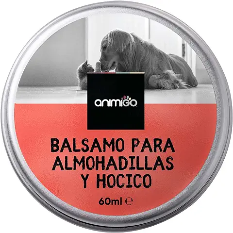 Animigo Bálsamo Protector de Almohadillas y Nariz de Perros y Gatos, 60 ml - Crema Hidratante Natural con Cera de Abeja y Aceites Esenciales, para Irritación, Picores y Piel Agrietada y Seca  