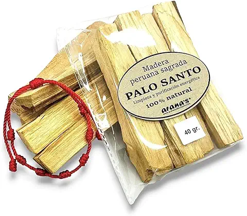 Arana's - Palo Santo Incienso para Quemar - Madera Sagrada 100% Natural de Perú - Aleja Energías Negativas para Atraer Las Positivas - Amuletos de la Buena Suerte (40 Gramos)  
