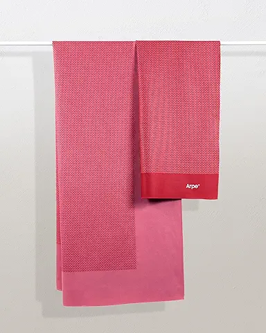 Arpe - Toalla de Microfibra Sostenible y Artesanal | Toalla Deportiva para Playa, Piscina o Gimnasio | Toalla Baño | Absorbente Secado Rápido | Ligera y Compacta | Eco Friendly | 32x49 | Glossy Pink  