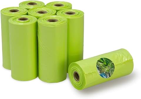 ARQUIVET Bolsas Bio Compostables de Excrementos para Perros - 8 Rollos x 15 Bolsas - Material Biodegradable - Bolsas caca Perros - Bolsitas Ecológicas - Accesorios para Mascotas  