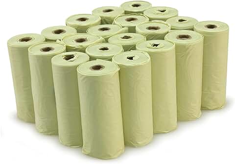 ARQUIVET Bolsas de Recambio Bio Compostables para Excrementos de Perro (20 Rollos x 15 Bolsas) - Accesorios Caninos - Bolsas Ecológicas para Cacas de Perro  