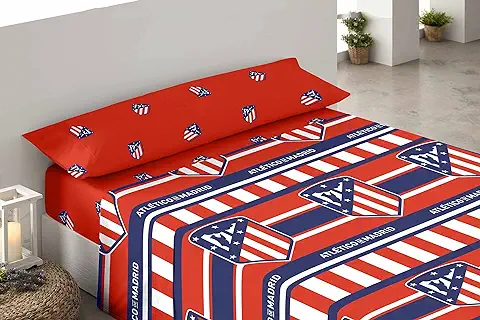 Asditex Juego de Sábanas Atlético de Madrid 2 (3 Piezas) Cama 105 cm.  
