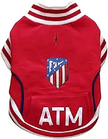 ATLETICO DE MADRID - Sudadera para Perro o Gato, 5 Tallas Disponibles, Equipación del Equipo, Talla M, Calidad Alta, Producto Oficial (CyP Brands)  
