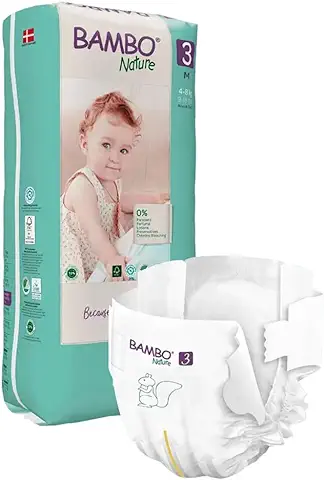 Bambo Pañales Ecologicos Deshechables Midi T3 5M, Multicolor, Tall Pack of 52 Nappies  