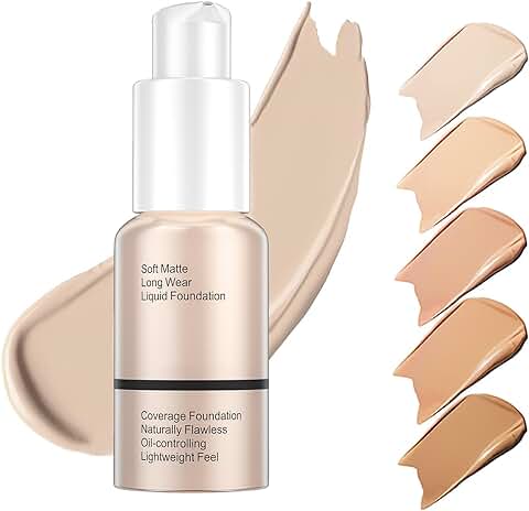 Base de Maquillaje Líquida, 30 ml Liquid Foundation, Base de Maquillaje Hidratante, Corrector de Control de Aceite mate Líquido, Crema Impecable Suave Larga Lasting (101 Porcelana)  