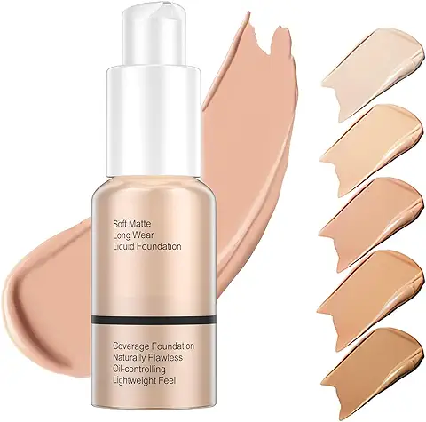 Base de Maquillaje Líquida, 30 ml Liquid Foundation, Base de Maquillaje Hidratante, Corrector de Control de Aceite mate Líquido, Crema Impecable Suave Larga Lasting (103 Melocotón Cálido)  
