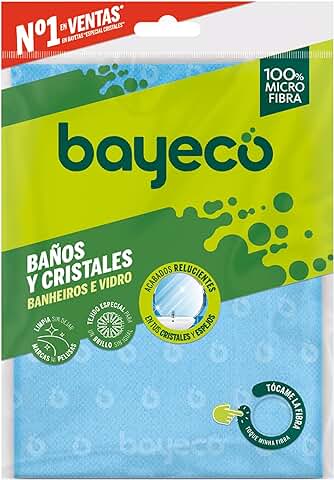 Bayeco - Bayeta cristales y baños - Solución perfecta para espejos, cristales y limpieza del baño - Bayeta microfibra con gran capacidad de absorción - No deja marcas y pelusas - 1 unidad