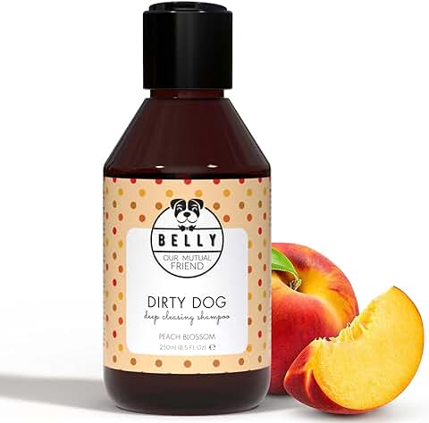 Belly Champu Perros Piel Sensible - Champu para Perros, Calma el Picor y la Irritación - Champú Perros Cachorros y Adultos - Champu Perros Dermatitis (Melocotón)  