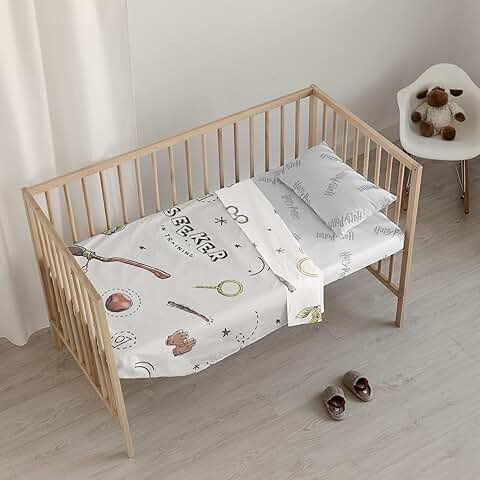 BELUM | Juego de Sábanas Harry Potter, Juego de Sábanas con Almohada y Bajera Estampadas 100% Algodón Modelo Quidditch Child para Cuna  