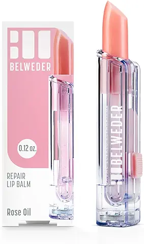 BELWEDER - Bálsamo Labiales Reparadores con Aceite Precioso de Rosa de Damasco - Anti-Edad - Hidratación Regeneradora de Labios - Transparente Perlado - Fragancia Natural de Rosa (1 Unit)  