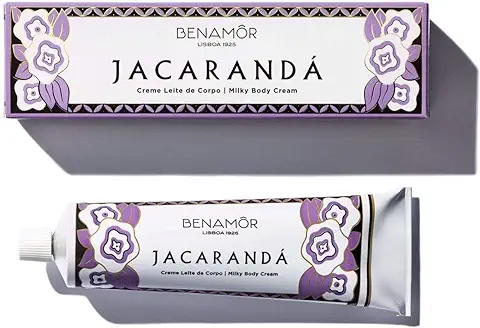 Benamôr - Crema Hidratante Corporal a base de Leche - Jacarandá - Cuidado Corporal que Repara, Hidrata y Suaviza - Con Esencias Florales, Aloe Vera, Aceite de Ricino - Sin Parabenos - 150ml  