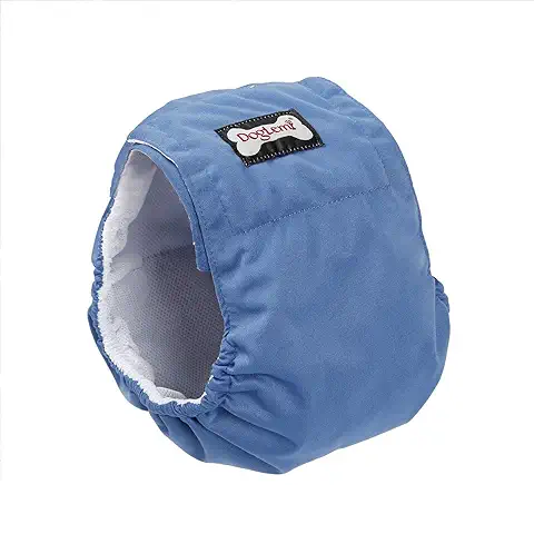 BePetMia Pañales Lavables para Perros Machos, Pañales Reutilizables para Perros en Celo, Pañales Sanitarios, Altamente Absorbentes y Ecológicos (Blue, M: 40-50cm)  