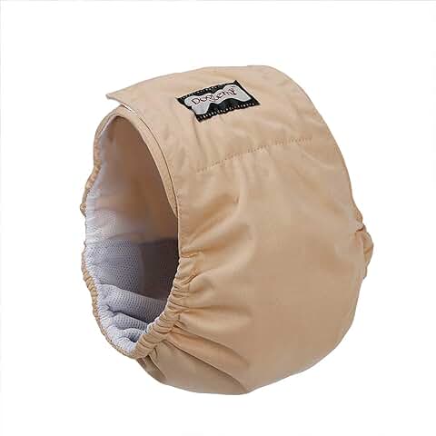 BePetMia Pañales Lavables para Perros Machos, Pañales Reutilizables para Perros en Celo, Pañales Sanitarios, Altamente Absorbentes y Ecológicos (Beige, S: 30-40cm)  