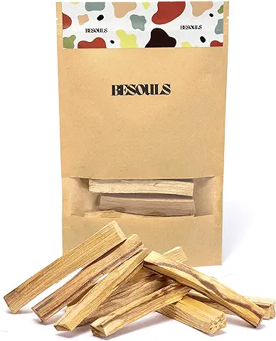 BESOULS - Palo Santo Incienso Natural XL Premium de PERÚ - (5/7ud). - QR Contenido Digital Incluido - Madera Sagrada - 100% Natural y Sostenible - Palo Santo para Quemar 50 GR (5/7 ud.)  