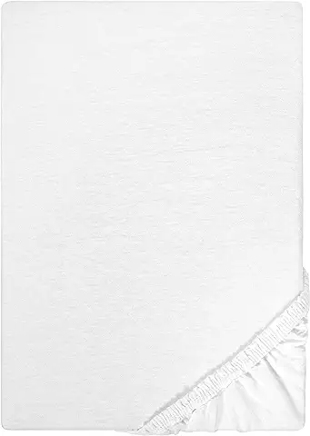 Biberna 77155/001/040 - Sábana Bajera Ajustable Elástica, para una cama Individual de 90 x 190 cm Hasta 100 x 200 cm, Color Blanco  