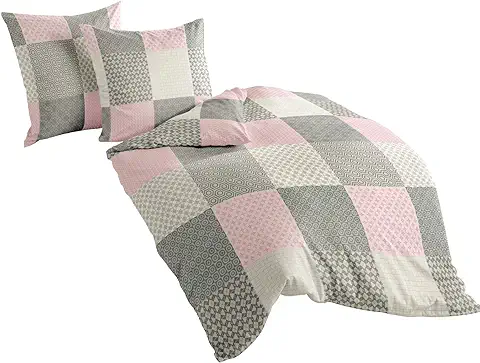 Bierbaum 13 Ropa de Cama 6277, Algodón, Rosa, 135x200 + 80x80 cm  