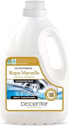 BIOCENTER - Detergente Ecológico para Ropa - MARSELLA - Botella Ecofriendly de 2 Litros  