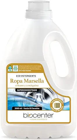 BIOCENTER - Detergente Ecológico para Ropa - MARSELLA - Botella Ecofriendly de 2 Litros  