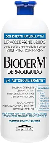 Bioderm Dermoliquido - Gel de Ducha Dermoprotector para Pieles Sensibles - Gel Baño Bebé - Apto para la Higiene Íntima Diaria de Mujer y Hombre - Sin Parabenos - Ideal para Personas Mayores - 1000 ml