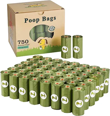 Bolsas Biodegradables para caca de Perro, 750 Unidades, Grandes y Gruesas, Ecológicas, Bolsas de Basura para caca de Perro, Aroma Fresco  