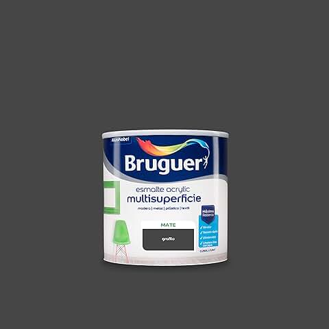 Bruguer Acrylic Multisuperficie Esmalte al agua Mate Grafito 250 ml  