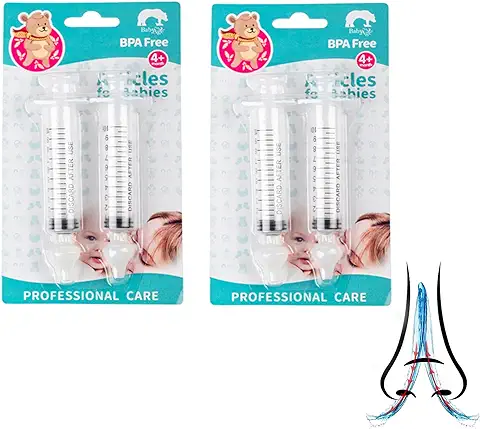 CaiTang (4 Unidades) Lavado Nasal Bebe, Lavado Nasal Niños, Irrigador Nasal Bebe, Seguro y Cómodo, No Tóxico y Sin Sabor, Punta de Succión Nasal de Silicona Limpiable y Reutilizable  