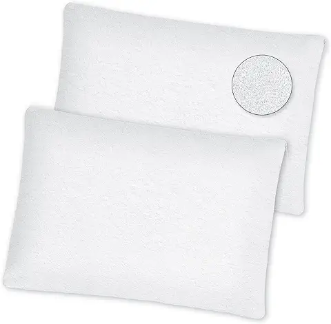CandidoPenalba Pack 2 Protectores Almohada Rizo. Protector Almohada Algodon Suave. Protector Almohada Antiacaros . Fabricado en España. Protector Almohada Cama 90 cm. 40x90 cm 2 Unidades  