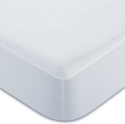 CandidoPenalba Protector Cuna Rizo. Cubrecolchon para Cuna Algodon. Protector Cuna Hipoalergenico. Protector Colchon Antiacaros Antibacterias. España. Protector Cuna 60x120 cm Blanco  