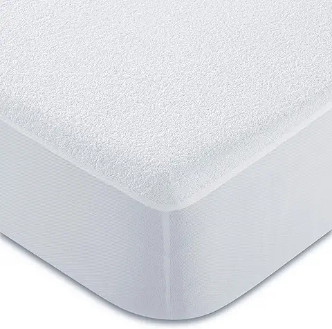 CandidoPenalba Protector Cuna Rizo. Cubrecolchon para Cuna Algodon. Protector Cuna Hipoalergenico. Protector Colchon Antiacaros Antibacterias. España. Protector Cuna 60x120 cm Blanco  
