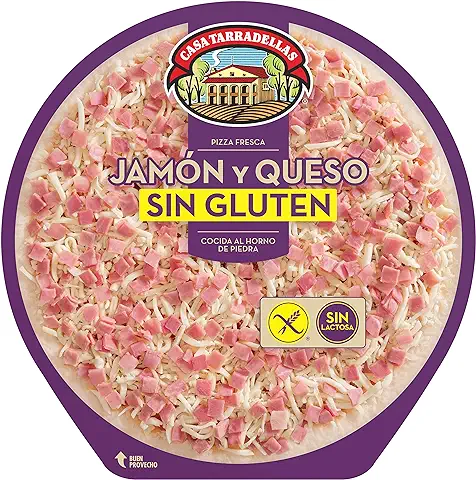 Casa Tarradellas Pizza Jamón y Queso, sin Gluten, 420g  