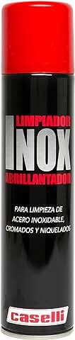 Caselli Limpiador Abrillantador de Acero Inoxidable, Cromados y Niquelados - 400 ml - Efecto Antihuellas - Limpia, Desincrusta, Abrillanta y Protege - Perfumado  