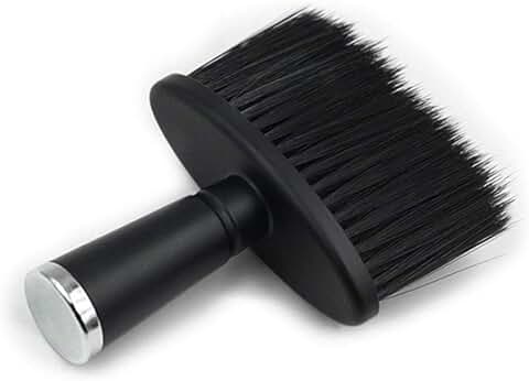 Cepillo para el Cuello del Barbero, Cepillo de Limpieza Suave, Diseño único de Mango para uso en el Salón o uso en el Hogar, Color Negro  