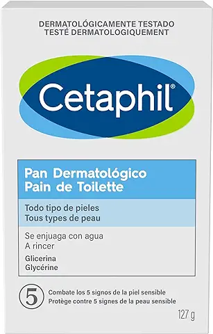 CETAPHIL Jabón Limpiador Facial pan Dermatológico con Glicerina 127G  