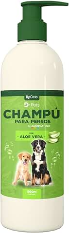 Champu Perros Piel Sensible 1 Litro | Piel Atopica | Champú Hidratante Acondicionador Perro para Combatir la Dermatitis | Pelo Blanco Negro Marron | Shampoo Uso Frecuente | Apto para Cachorros  
