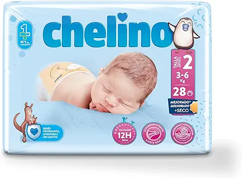 Chelino Pañales Infantiles Talla 2 (3-6 kg), 168 Pañales  