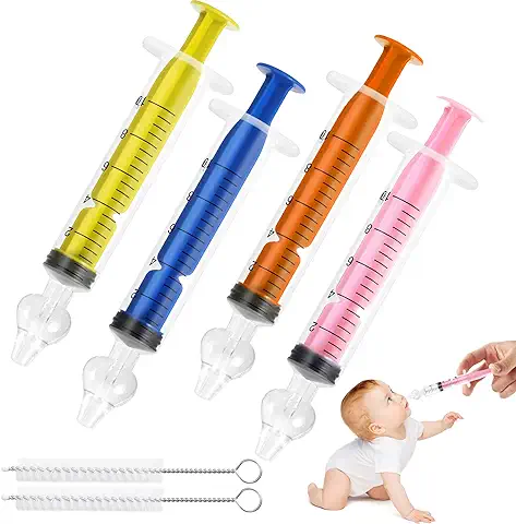 Clundoo Aspirador Nasal Bebes 4PCS, Limpiador Nasal de Jeringa de 10 ml, Jeringa Nasal Para Bebé, Punta de Succión Nasal de Silicona Limpiabley Reutilizable (Color)  