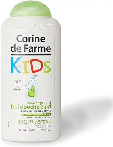 Corine de Farme - Gel de Ducha 2 en 1 KIDS para Niños - Producto de Baño para Piel y Cabello - Extra Suave - Perfume Pera - Cosmético Natural - Hecho en Francia - Pieles Sensibles - 300ml  